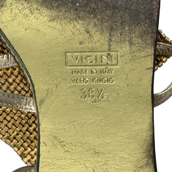 Giuseppe Zanotti Spipiott Flat Sandal Swarovski Crystal Gold Size 8.5 (38.5) - Picture 8 of 9